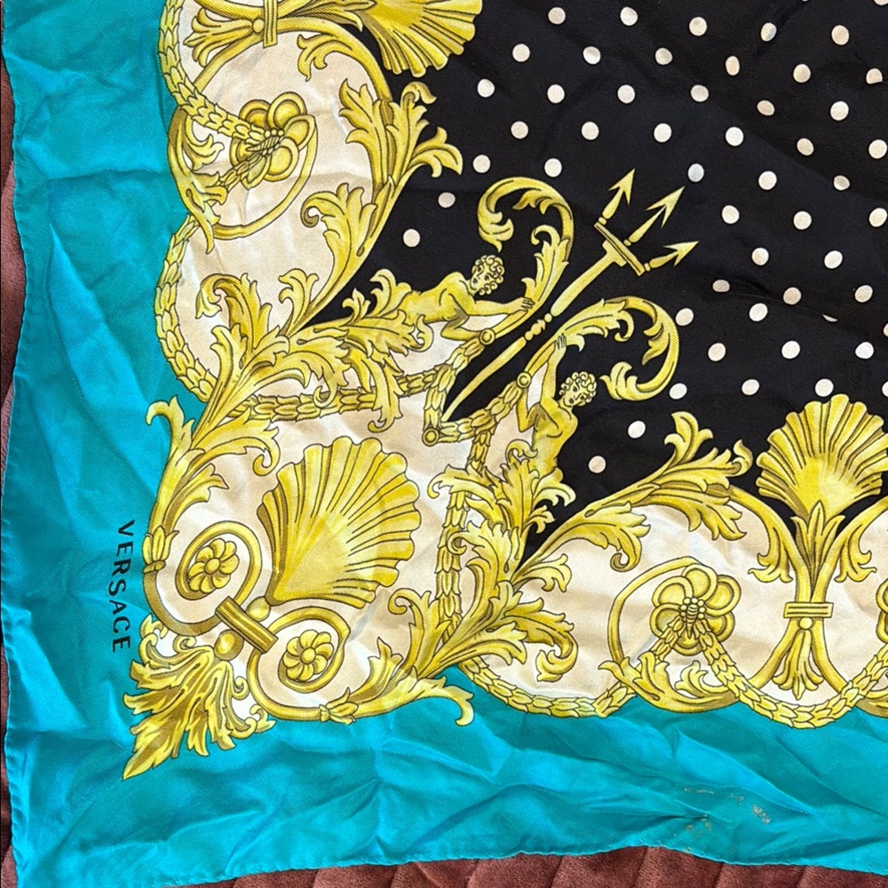 Authentic Versace 100% Silk Scarf. belt, tunic, purse wrap or head wrap!